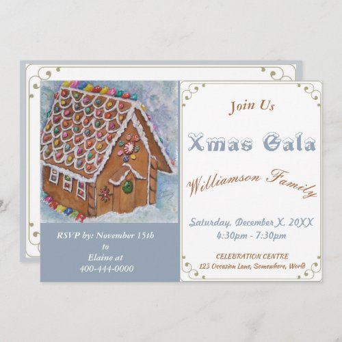 GINGERBREAD HOUSE XMAS GALA PARTY INVITATION