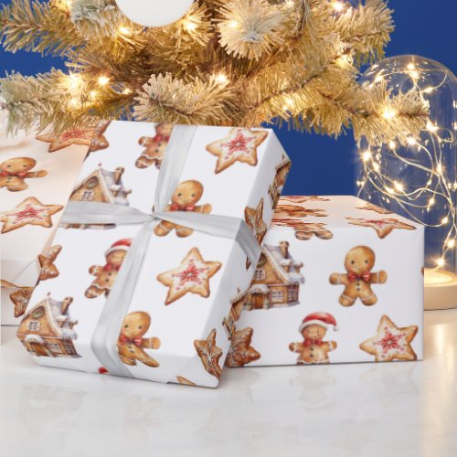 Gingerbread Houses and Men Wrapping Paper