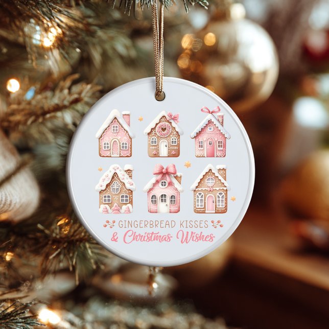 Gingerbread Houses Christmas Ornament (Customize this beautiful gingerbread Christmas ornament. )