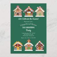 Gingerbread Houses Decorating Party Invitation