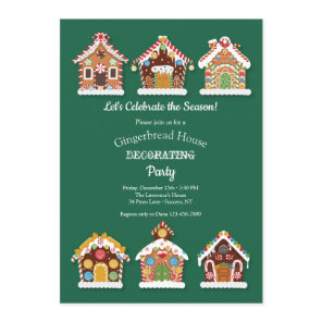 Gingerbread Houses Decorating Party Invitation