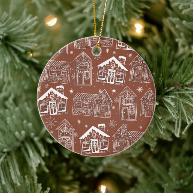 Gingerbread Houses in the Snow Tree Ornament (Tree)