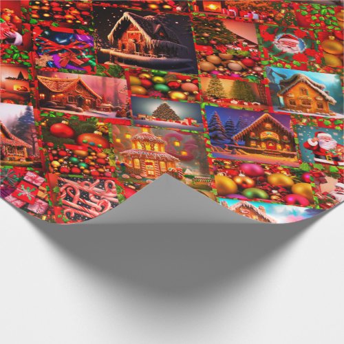 Gingerbread Houses Presents Santa Claus Wrapping Paper