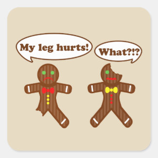 Gingerbread Humor Drawing Square Sticker