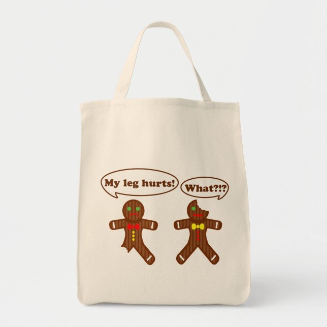 Gingerbread Humor Grocery Tote Bag (Front)