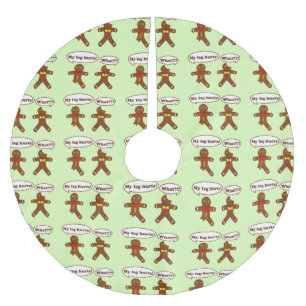 Gingerbread Humor Pattern Brushed Polyester Tree Skirt