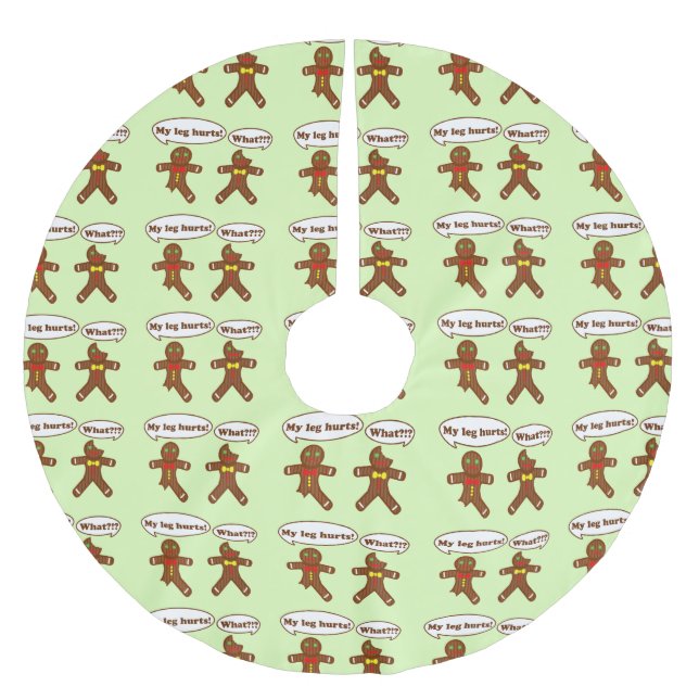 Gingerbread Humor Pattern Brushed Polyester Tree Skirt (Front)
