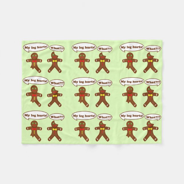 Gingerbread Humor Pattern Fleece Blanket (Front (Horizontal))
