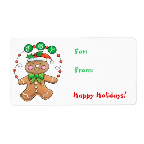 Gingerbread Joy Christmas Gift Tag