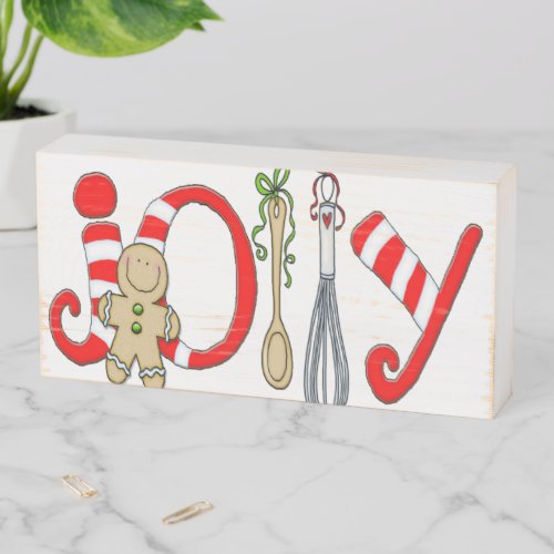 Gingerbread Joy Merry Christmas Wooden Box Sign