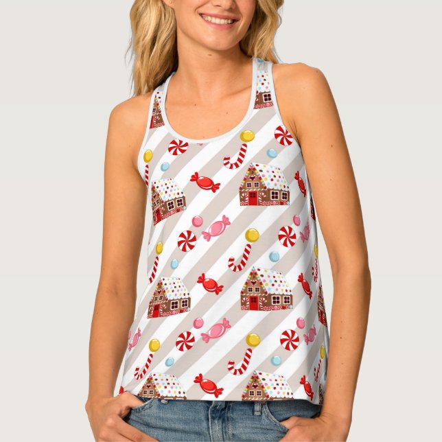 Gingerbread joy tank top (Front)