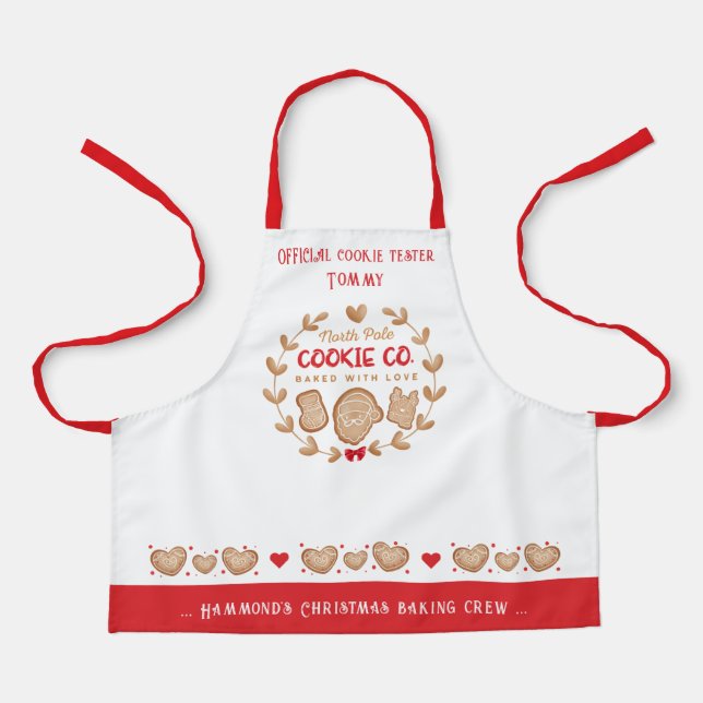 Gingerbread Kids' Cookie Baking Christmas Apron (Front)