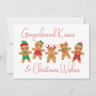 Gingerbread Kisses & Christmas Wishes Card