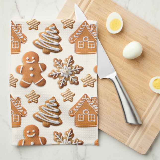 Gingerbread Kitchen Towel (Quarter Fold)