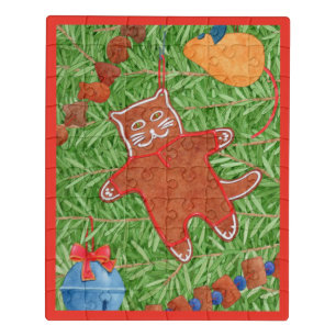 GINGERBREAD KITTY 8x10 Acrylic Puzzle