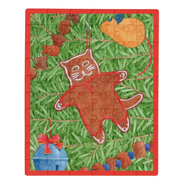 GINGERBREAD KITTY 8x10 Acrylic Puzzle  (Puzzle Vertical)