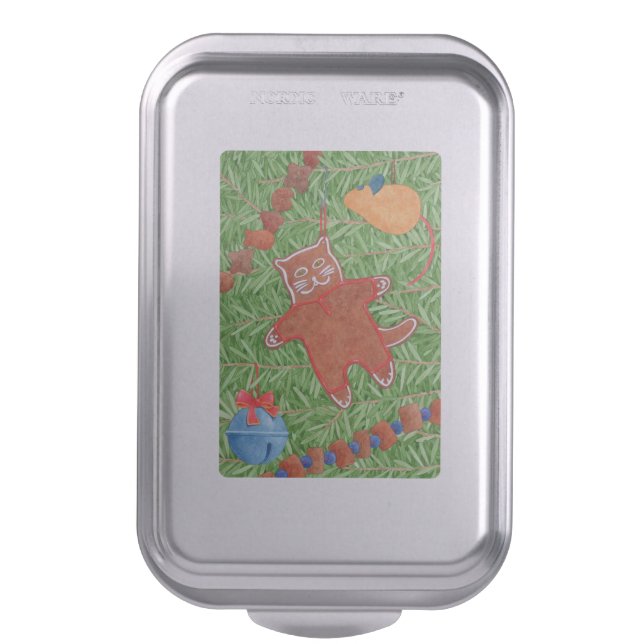 GINGERBREAD KITTY Cake Pan (Front Vertical)