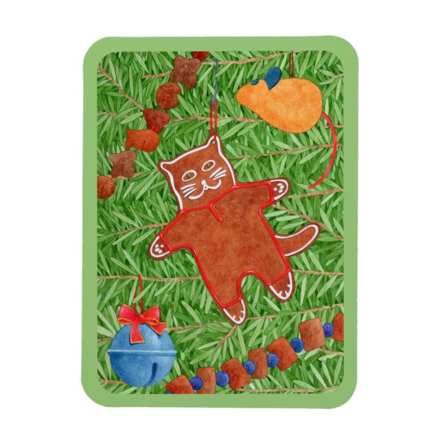 GINGERBREAD KITTY Flexible Magnet (Vertical)
