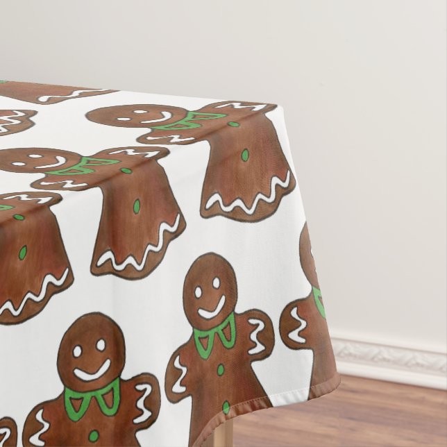 Gingerbread Lady Christmas Cookie Holiday Baking Tablecloth (In Situ)