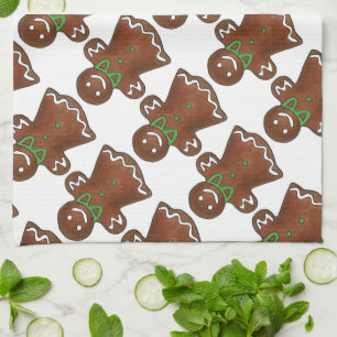 Gingerbread Lady Christmas Cookie Holiday Towel