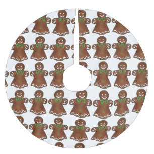 Gingerbread Lady Christmas Cookies Holiday Baking Brushed Polyester Tree Skirt