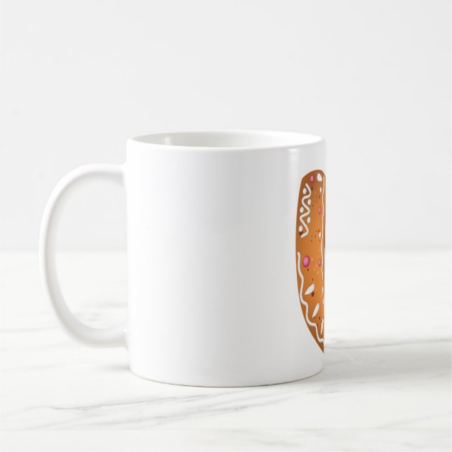Gingerbread Letter U Monogram Holiday Cookie Coffee Mug (Left)