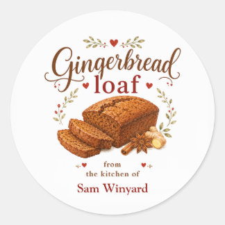 Gingerbread Loaf Christmas Baking Label