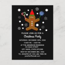 Gingerbread Man #2 Invitation Postcard