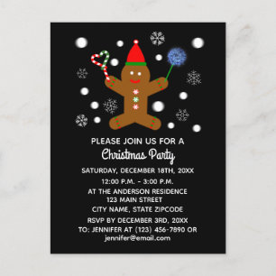 Gingerbread Man #2 Invitation Postcard