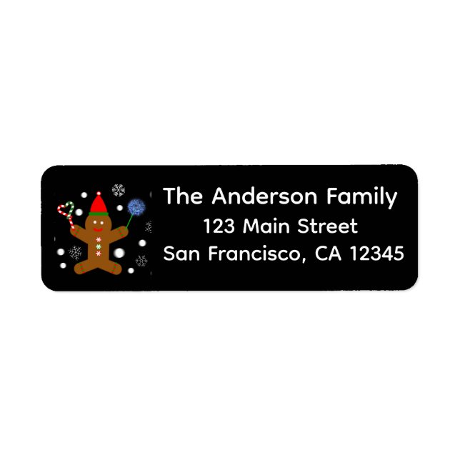 Gingerbread Man #2 Return Address Labels (Front)