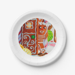 GINGERBREAD MAN 7" Round Paper Plates