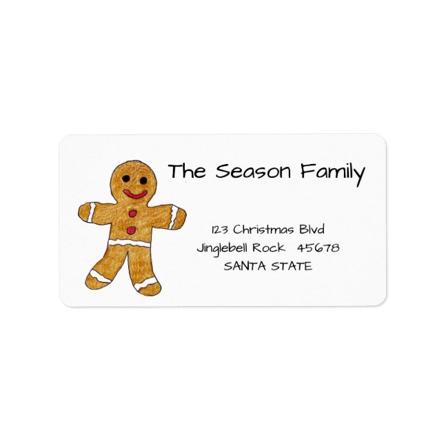 Gingerbread man address label (Front)