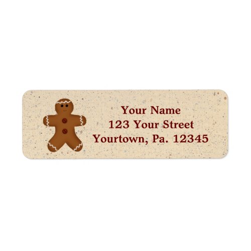 Gingerbread Man Address Label