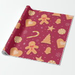 Gingerbread man and Christmas cookies pattern Wrapping Paper