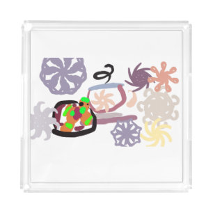 Gingerbread man and coffee acrylic tray