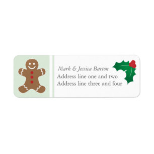Gingerbread Man and Holly Label