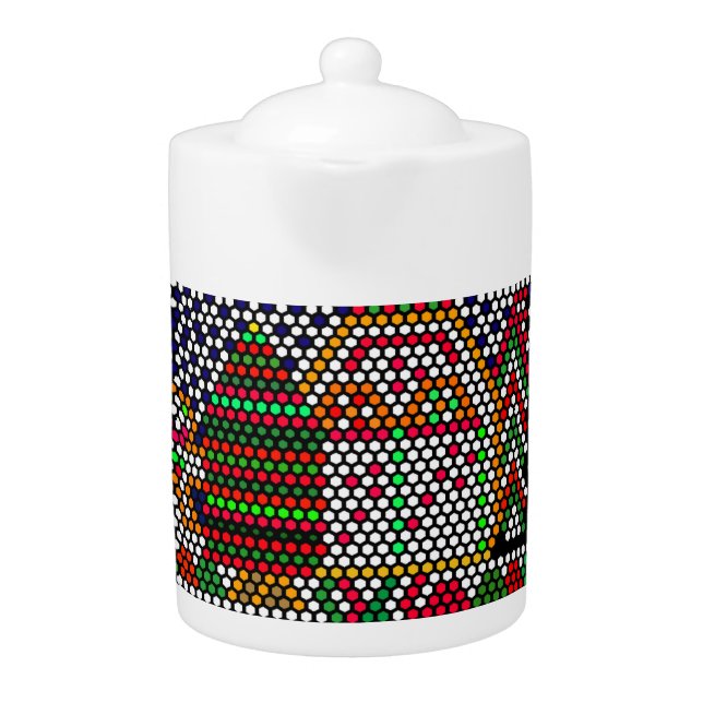 Gingerbread man and house Christmas Two-Tone Coffe Teapot (Front)