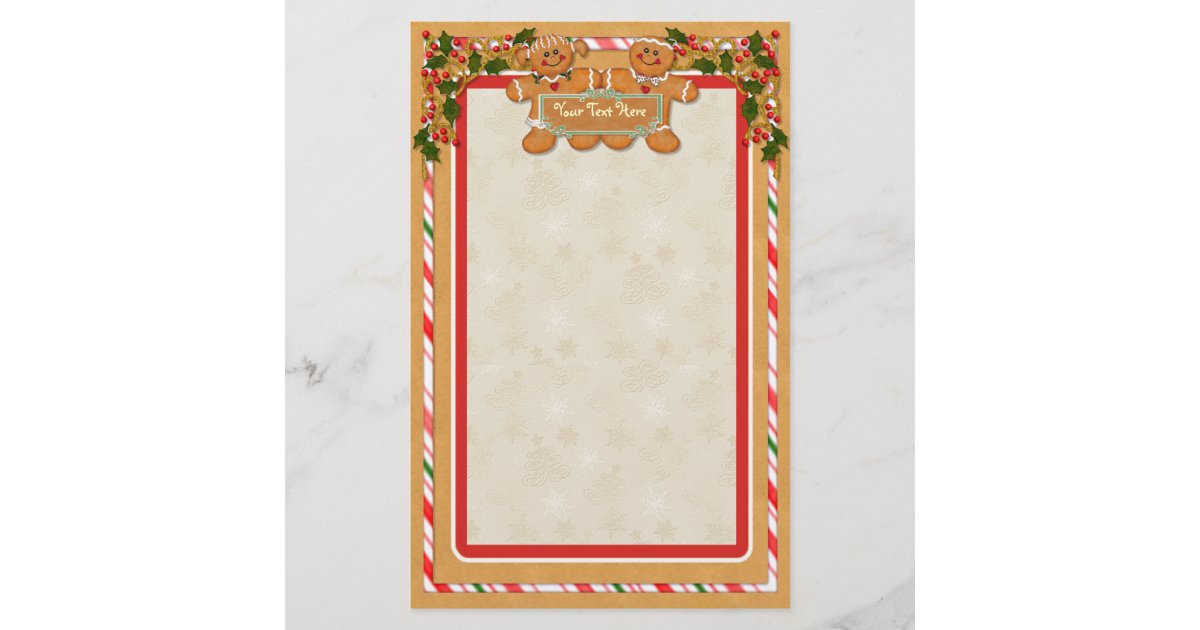 Gingerbread Man and Woman Stationery | Zazzle