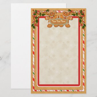 Gingerbread Man and Woman Stationery | Zazzle