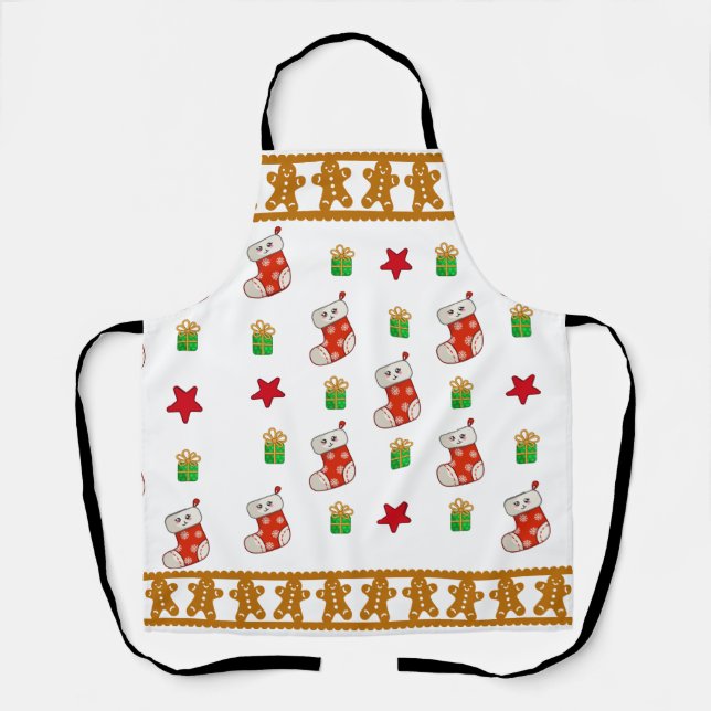 Gingerbread Man Apron - Christmas Stocking Decor (Front)