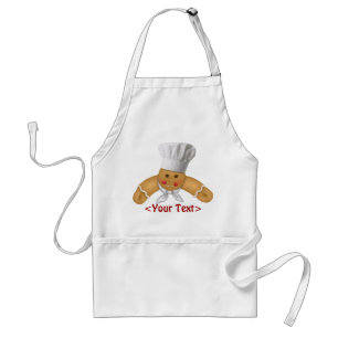 Gingerbread Man as Cook - Customize Adult Apron