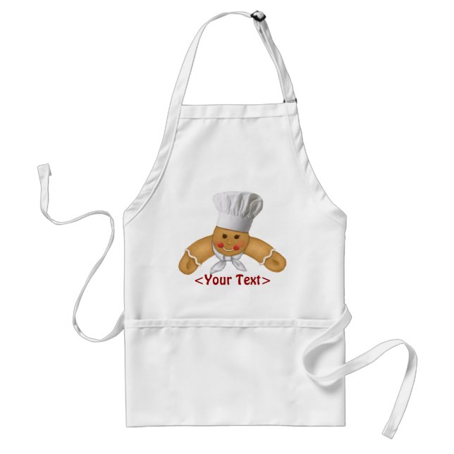 Gingerbread Man as Cook - Customize Adult Apron (Front)
