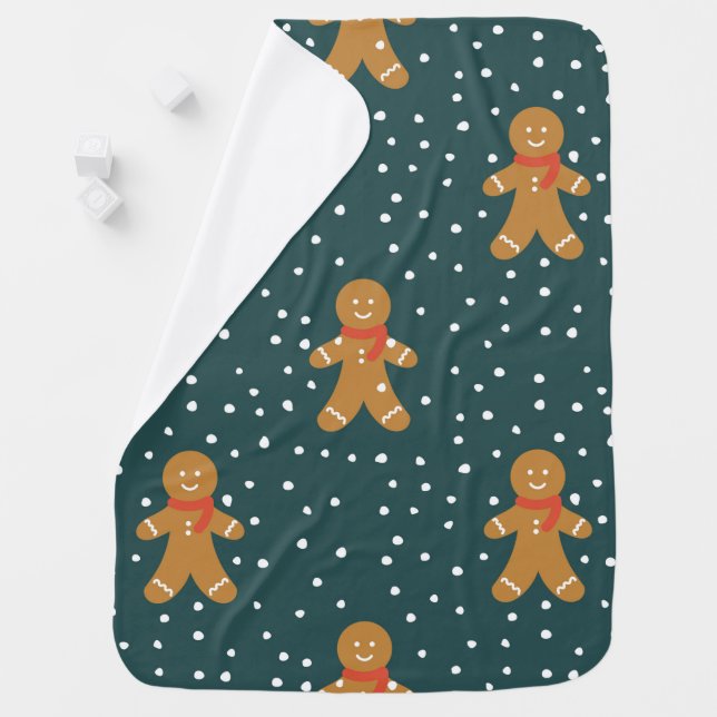 Gingerbread man baby blanket. blanket (In Situ)
