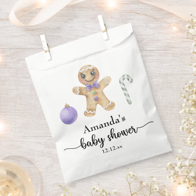 Gingerbread man baby shower favor bag (Clipped)