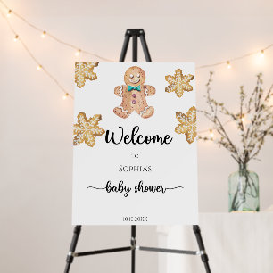 Gingerbread man baby shower foam board