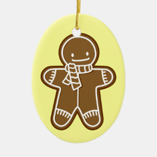 Gingerbread man Bag Ceramic Ornament