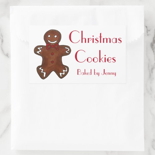 Gingerbread Man Baked By Homemade Christmas Cookie Rectangular Sticker