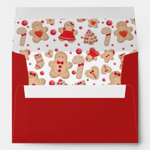 Gingerbread Man Baked Cookies Rustic Whimsical Envelope