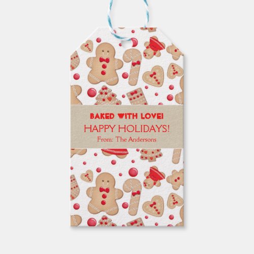 Gingerbread Man Baked Cookies Rustic Whimsical Gift Tags