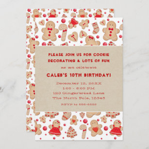 Gingerbread Man Baked Cookies Rustic Whimsical Invitation